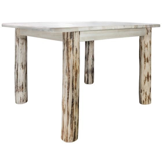4 POST DINING TABLE WITH LEAVES Custom Handmade Log, Rustic, and