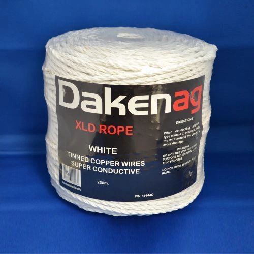 250M Electric Fence Rope Poly Wire polywire with tinned Copper DAKEN AU Made