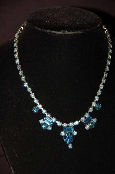 Blue Rhinestone Necklace