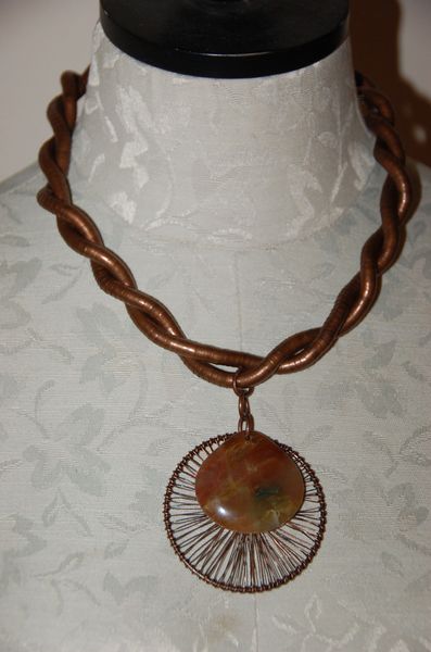 Natural Agate on Copper