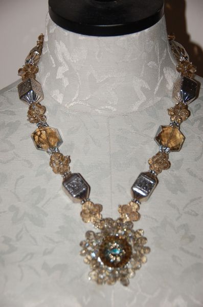 Champagne Crystals with Pendant