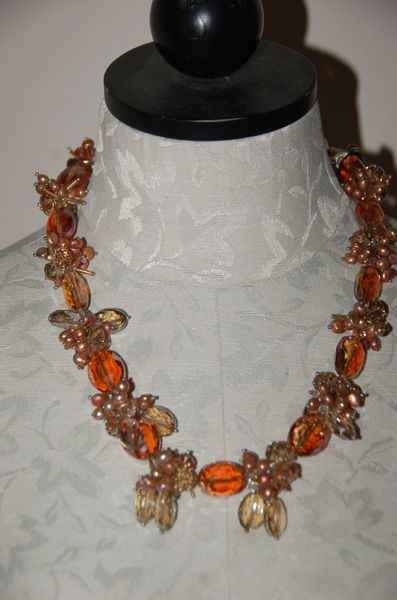 Orange Crystals & Pearls