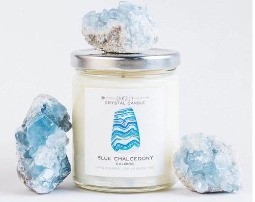 blue chalcedony candle blue chalcedony candle