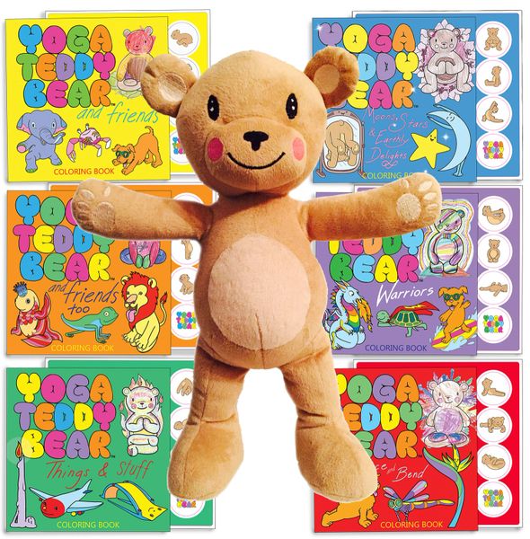Birthday Special: Yoga Teddy Bear Plush + Book & Sticker of Your Choice