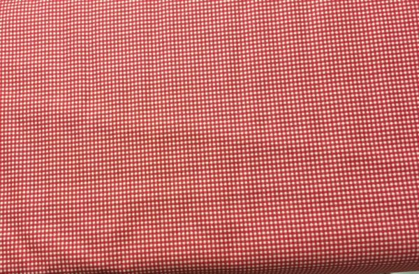 Red and White Love Potion checked Fabric - tiny, small checks