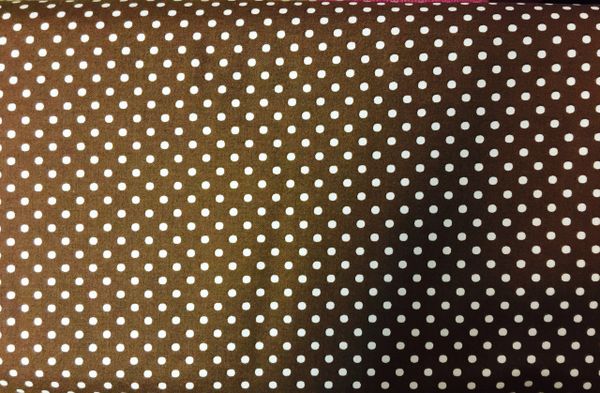 Brown Fabric with White polka dots - dotted fabric
