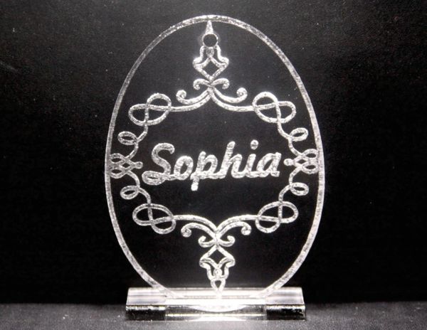 Personalized Scrollwork Acrylic Egg