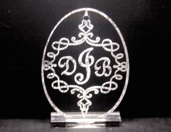 Monogramed Scrollwork Acrylic Egg