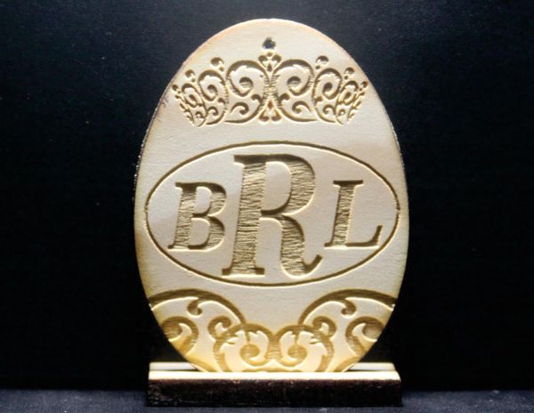 Monogramed Princess Wooden Egg