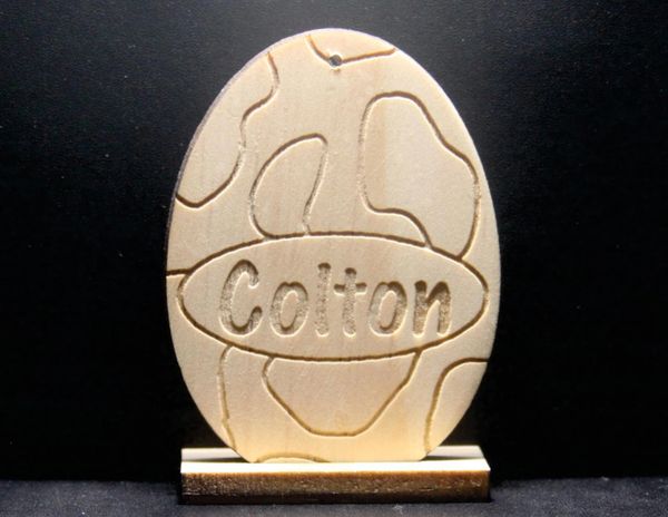 Personalized Spotted Wooded Egg