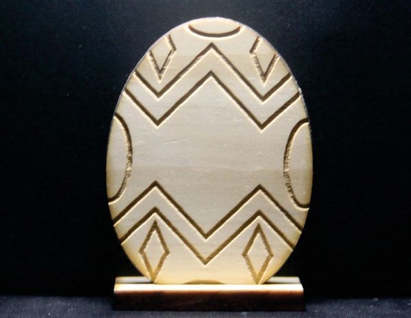 Monogramed Zig Zag Wooden Egg