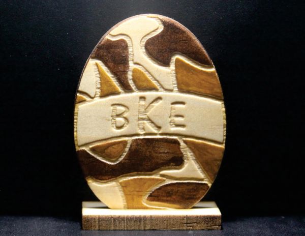 Monogramed Camo Wooden Egg