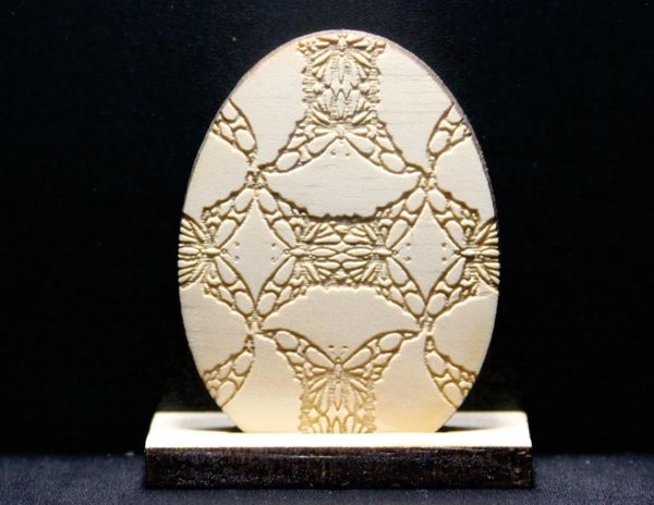 Butterfly Lace Decor Wooden Egg