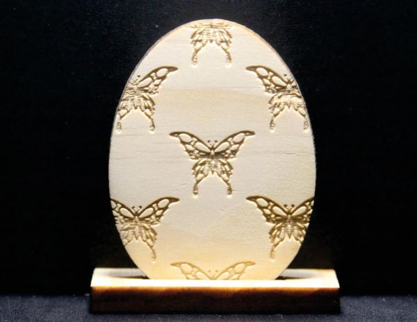 Butterfly Print Decor Wooden Egg