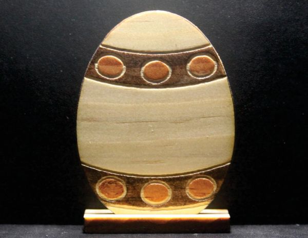 Round Jeweled Decor Wooden Egg