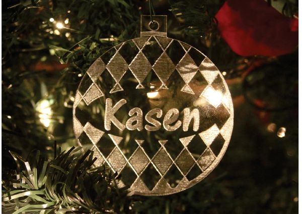 Round Christmas Ornament with Diamonds