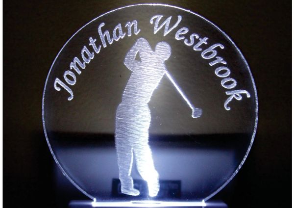 Mens Golfer Silhouette Night Light Insert Only