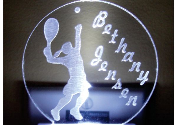 Womens Tennis Player Silhouette Night Light Insert Only