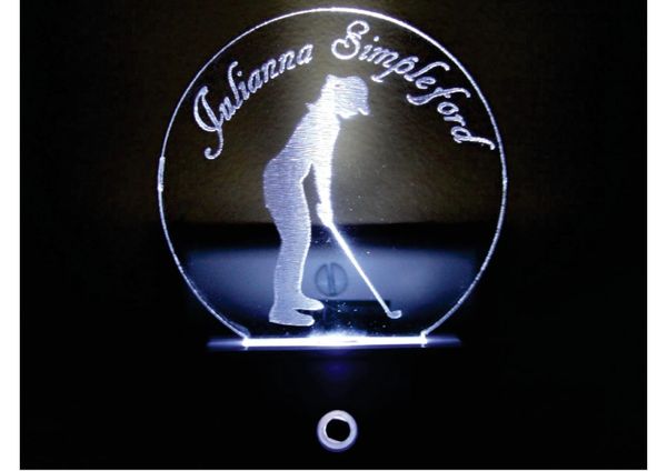 Womens Golfer Silhouette Insert plus LED Night Light