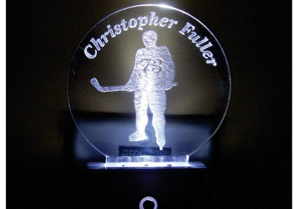 Hockey Player Silhouette Insert plus LED Night Light