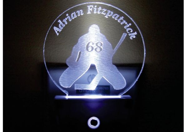 Hockey Goalie Silhouette Insert plus LED Night Light