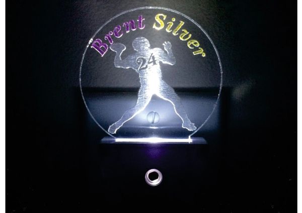 Football QB Silhouette Insert plus LED Night Light