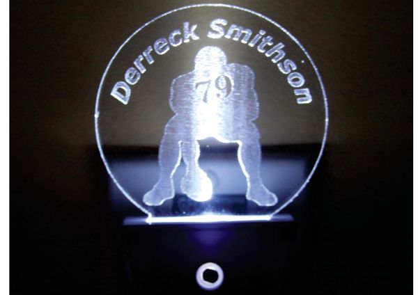 Football Lineman Silhouette Insert plus LED Night Light