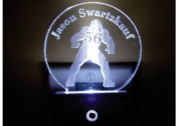 Football Linebacker Silhouette Insert plus LED Night Light