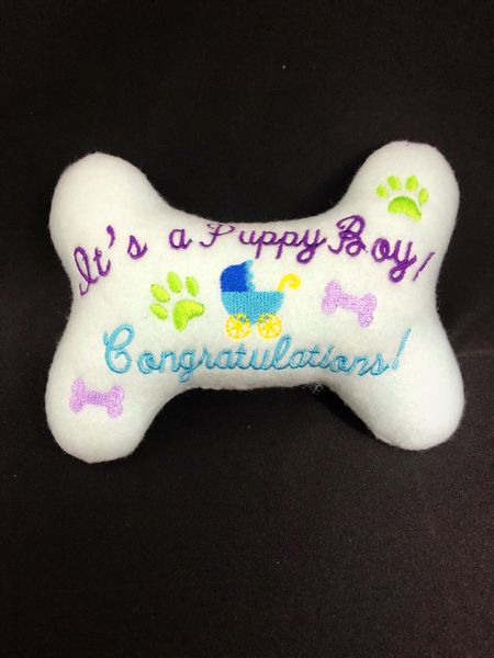 Dog Toy - It's a Puppy Boy! Congratulations! bone"
