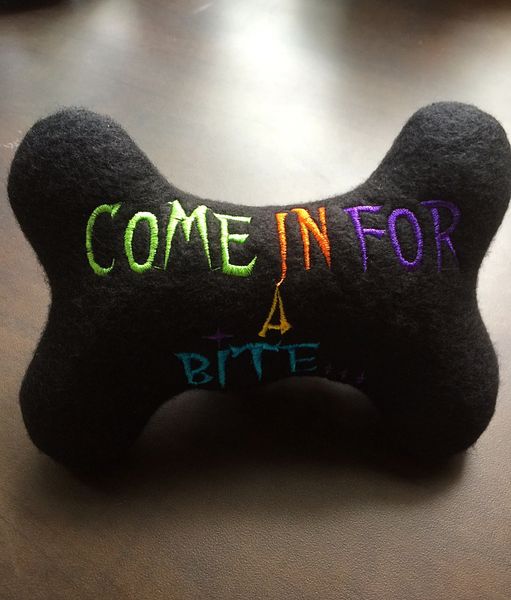 Dog Toy - Halloween Bone - "Come In for a Bite"