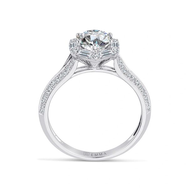EMMA Baguette and Round Halo Semi-Mounting | Engagement Rings, Diamond ...