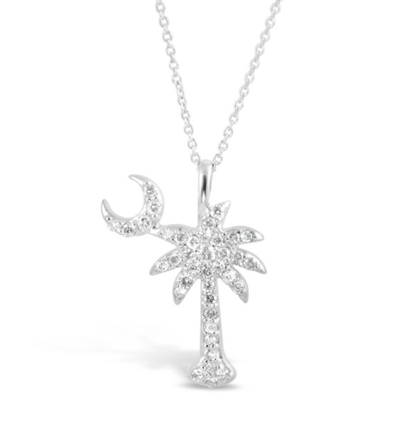 Palmetto tree crescent moon sale diamond necklace