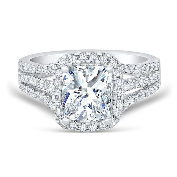 Emma Elongated Cushion Cut Halo Semi Mounting Engagement Rings