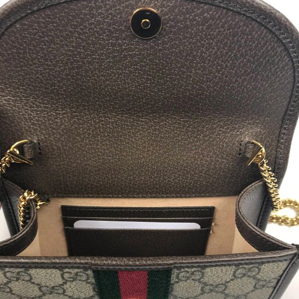 Gucci #658487 Padlock GG Supreme and Black/Brown Leather Crossbody Bag