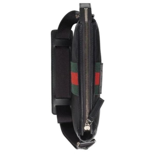 Gucci Unisex Red Green Strap Belt Bag Techno Canvas Black