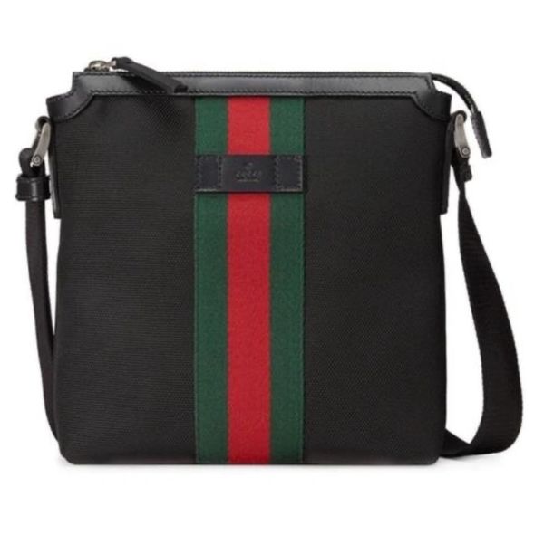 Gucci Red/Black GG Canvas and Leather Messenger Bag Gucci