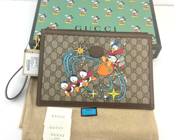 New GUCCI X DISNEY DONALD DUCK Rocket Embroidered Logo Cotton