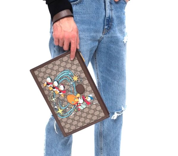 New GUCCI X DISNEY DONALD DUCK Rocket Embroidered Logo Cotton