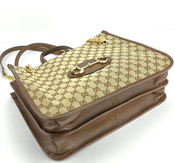Gucci #621144 1955 Horsebit GG Canvas Medium Shoulder Bag