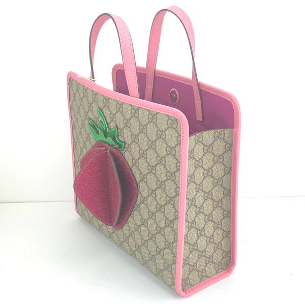 Gucci Children's 3D Strawberry GG Supreme Canvas Tote Bag