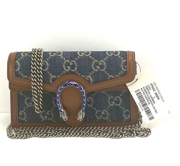 Gucci Dionysus Blue Denim Super Mini Shoulder Bag 476432 