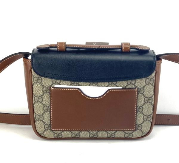 Padlock leather crossbody bag Gucci Brown in Leather - 33726327