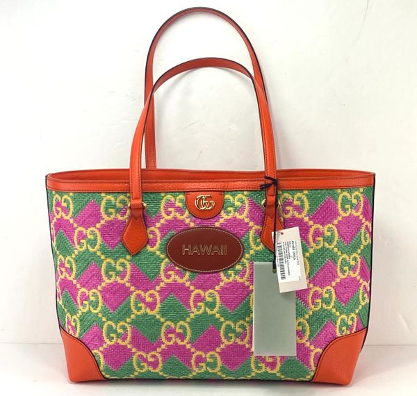 Gucci 631685 Ophidia GG Straw Shoulder Bag Tote Limited Edition