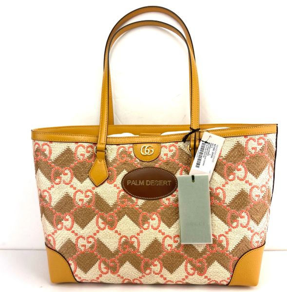 Gucci 631685 Ophidia GG Straw Shoulder Bag Tote Limited Edition