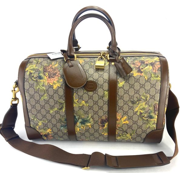 Gucci 681133 GG Supreme Large Travel Duffle Bag with Strap NWT