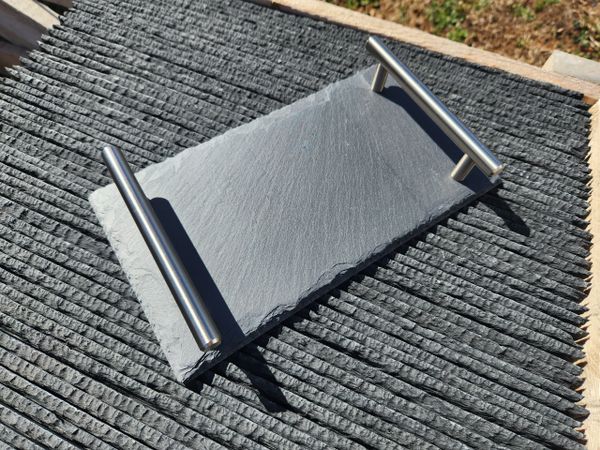 SMALL Black Slate Serving Tray (5" x 9") with Handles INCLUDED!!