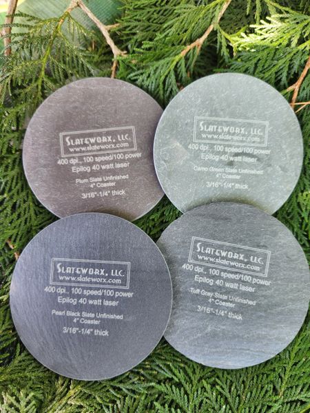 4" ROUND SMOOTH EDGED Slate Coaster! Now available in FOUR COLORS!!