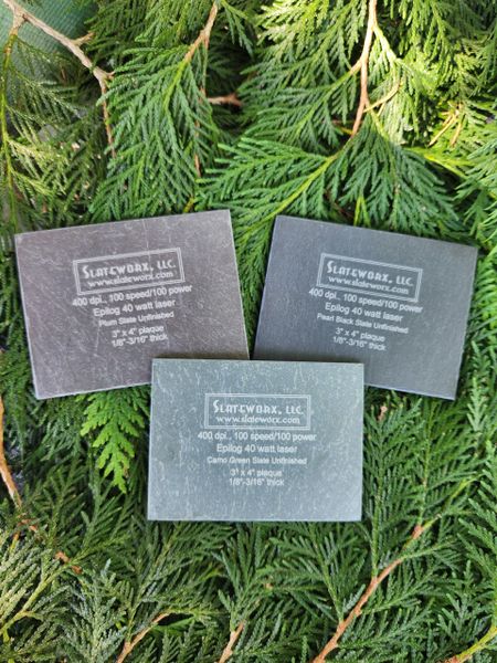 3" x 4" VERMONT Slate Plaques, NOW IN FOUR COLORS!