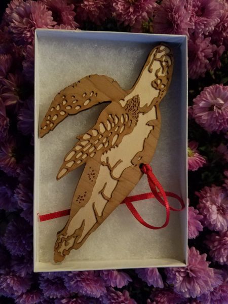 Sea Turtle ornament made from antique Reclaimed maple flooring with FREE SHIPPING!!