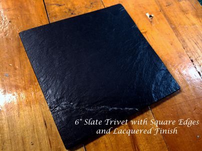 6" Square Slate Trivet, 4 pc. set